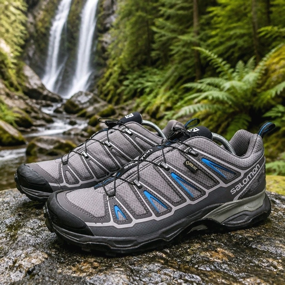 SALOMON Mens X Ultra Pioneer GORE-TEX Waterproof Hiking Shoes Gray SZ 10.5